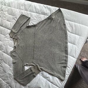 Suzanne Betro Heather Gray Cowl Neck Sweater